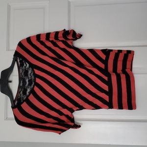 Stripped lace top